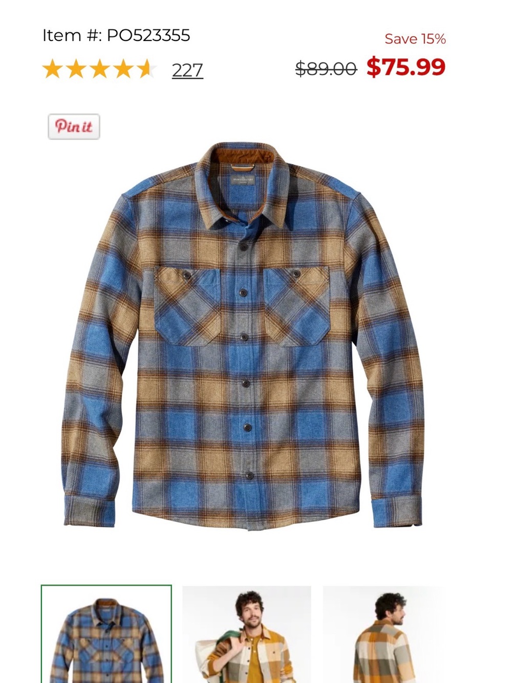 LLBean Signature Series Button-Down Shirt in Blue and Brown